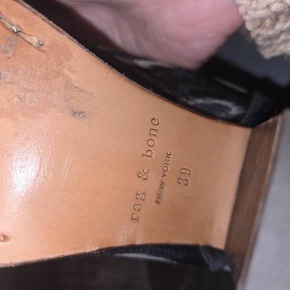 Rag & Bone Blue and Brown Ankle Boots with Stacked Heel - Picture 4 of 4